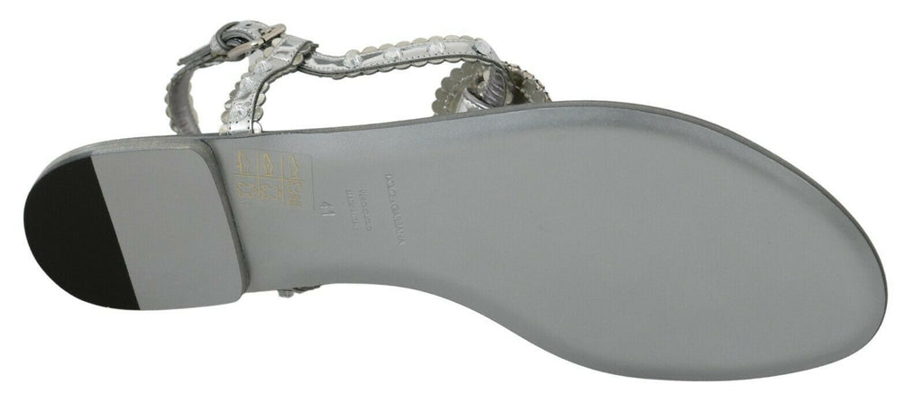 Silberne Kristall-Sandalen Flip-Flops Schuhe