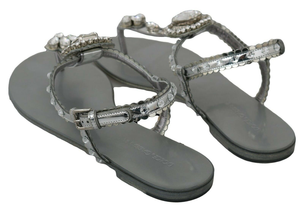 Silberne Kristall-Sandalen Flip-Flops Schuhe