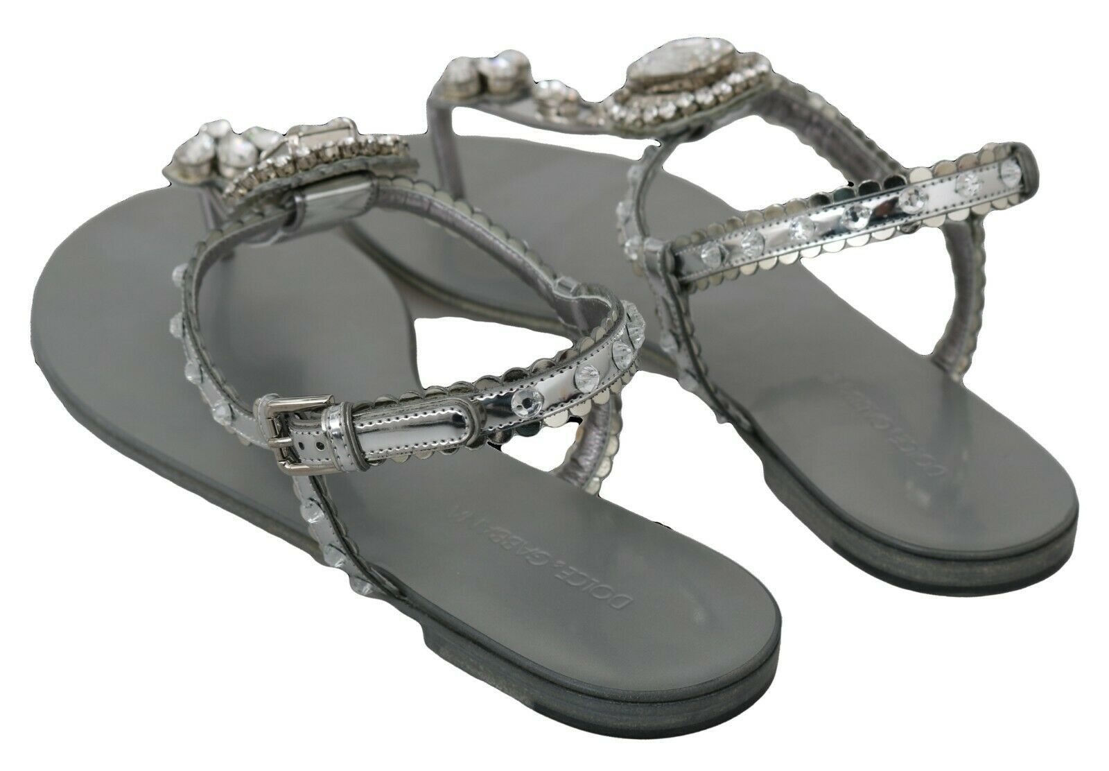 Silberne Kristall-Sandalen Flip-Flops Schuhe