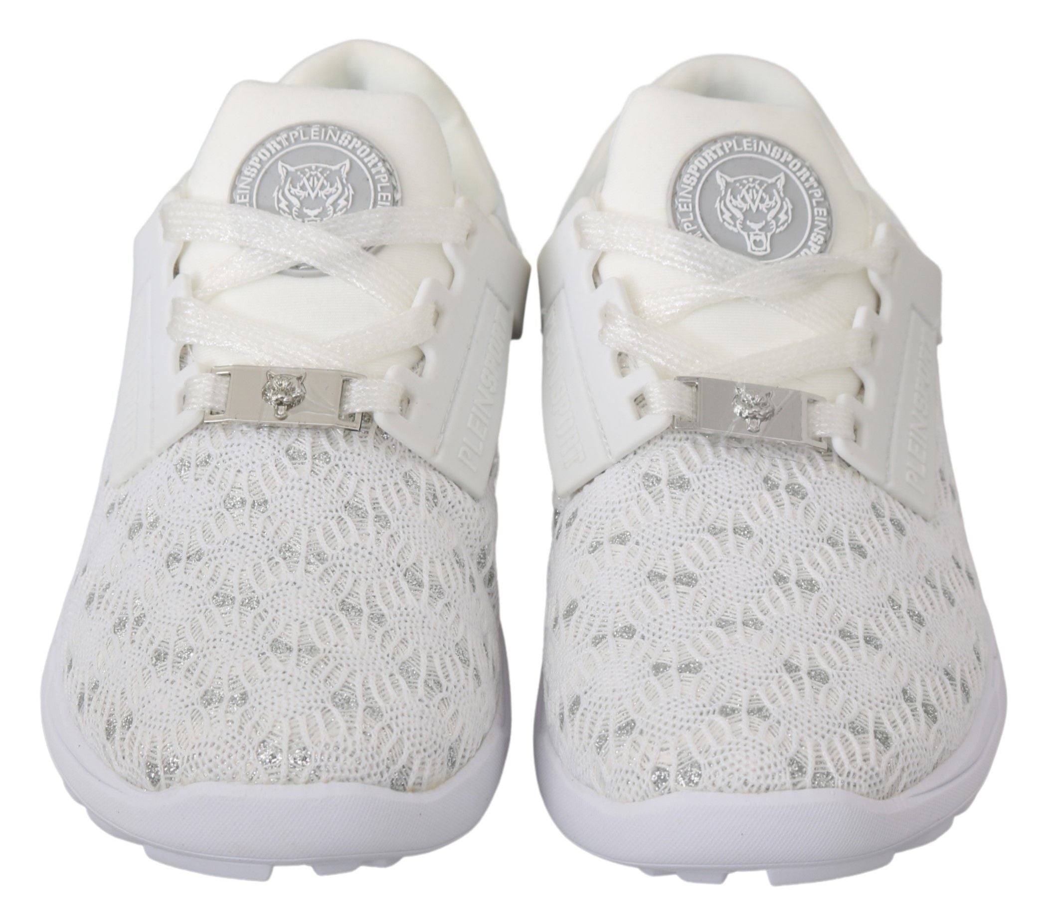 Weiße Freizeit-Sneaker aus Polyester