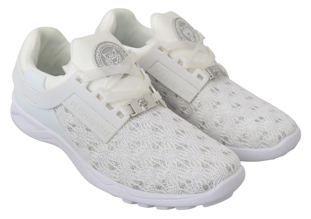 Weiße Freizeit-Sneaker aus Polyester