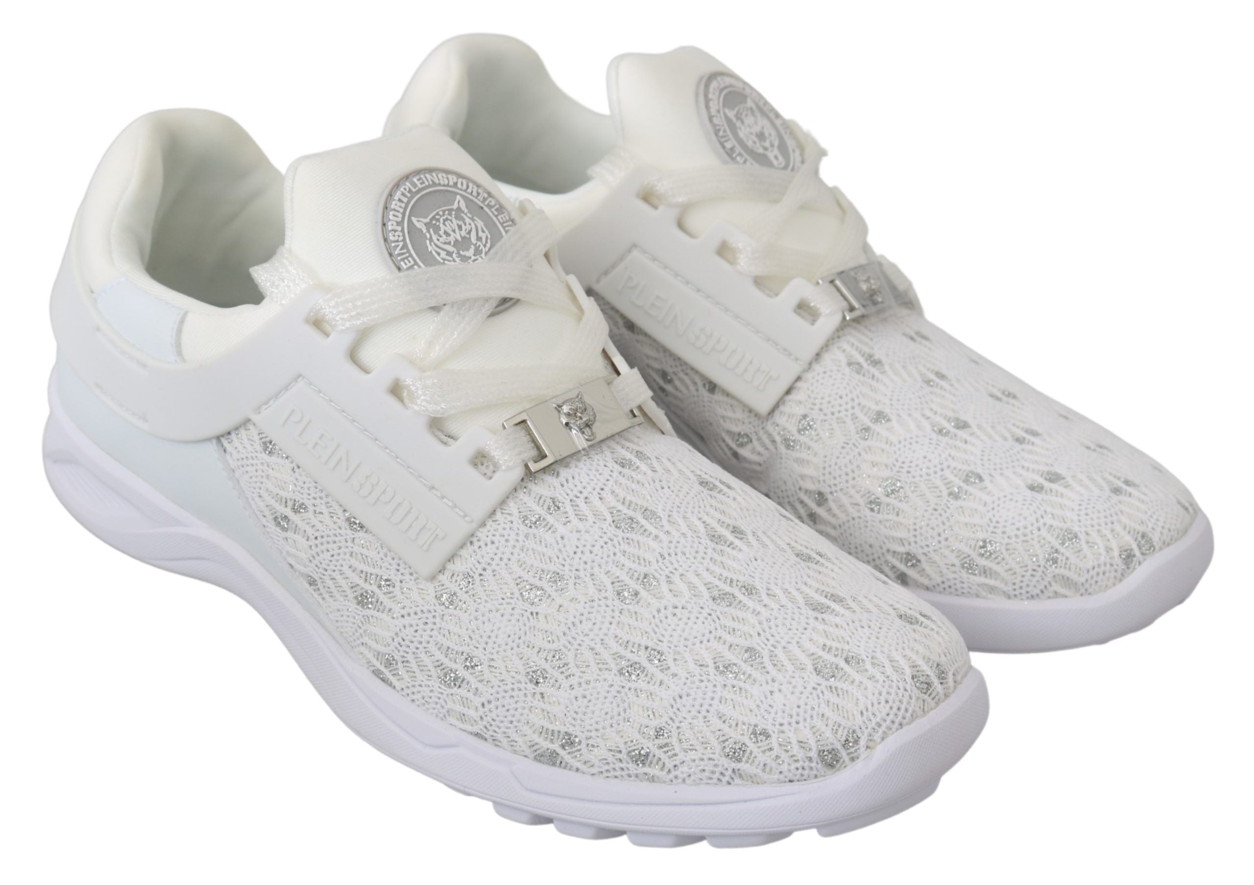 Weiße Freizeit-Sneaker aus Polyester