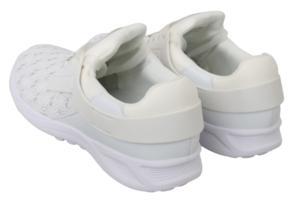 Weiße Freizeit-Sneaker aus Polyester