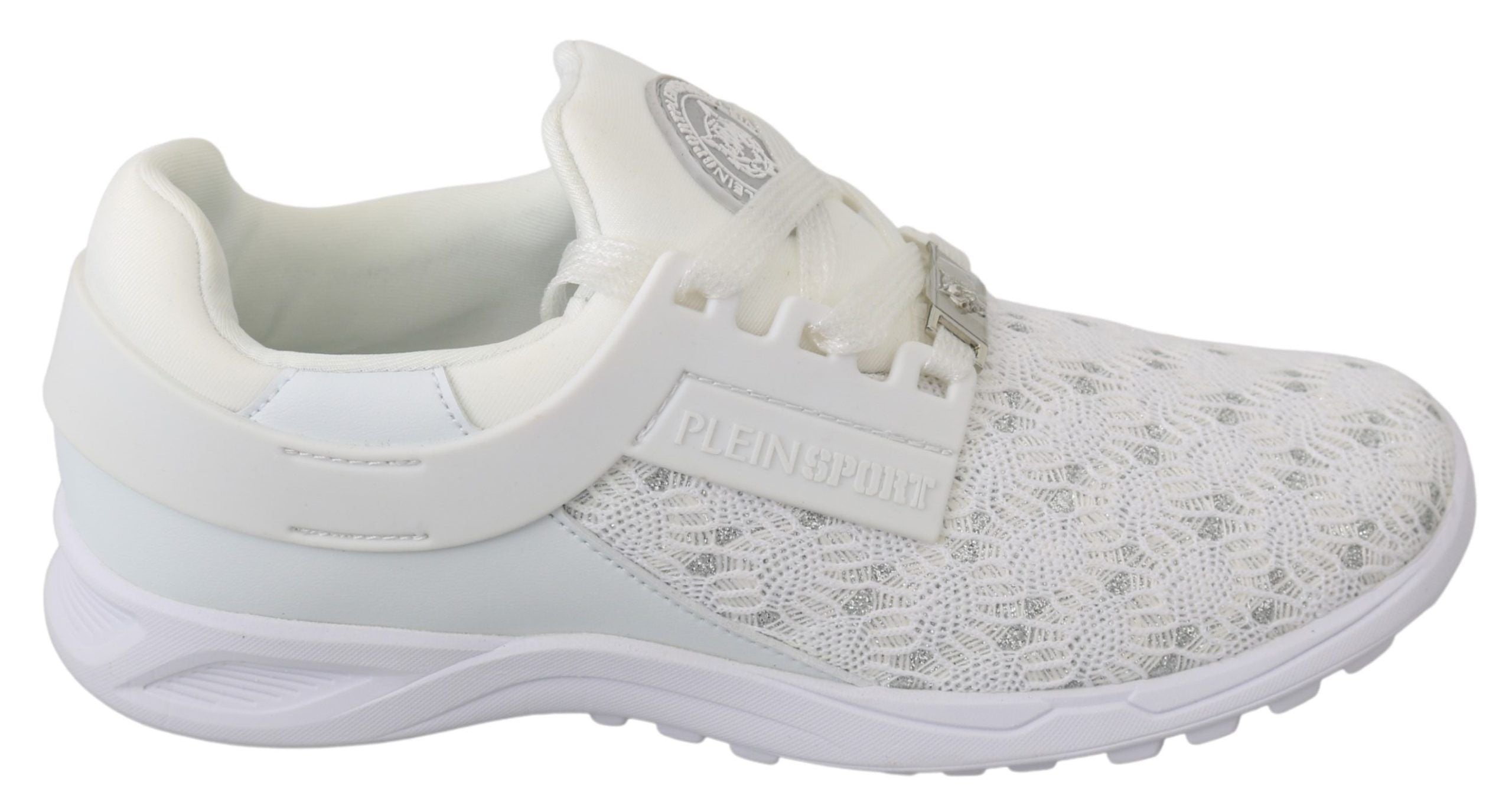 Weiße Freizeit-Sneaker aus Polyester
