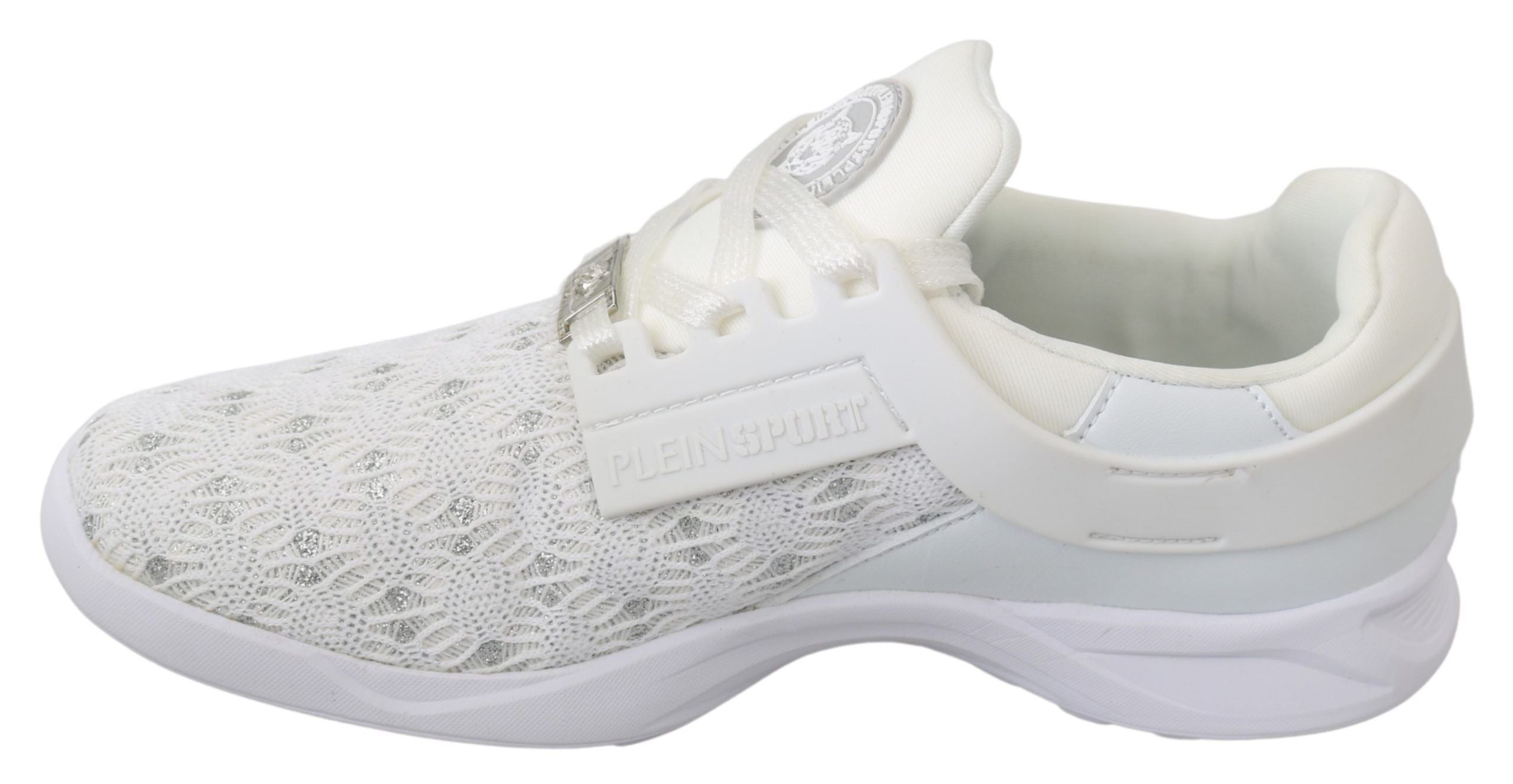 Weiße Freizeit-Sneaker aus Polyester