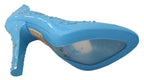 Blaue Kristall-Blumen-Aschenputtel-Absatzschuhe