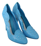 Blaue Kristall-Blumen-Aschenputtel-Absatzschuhe