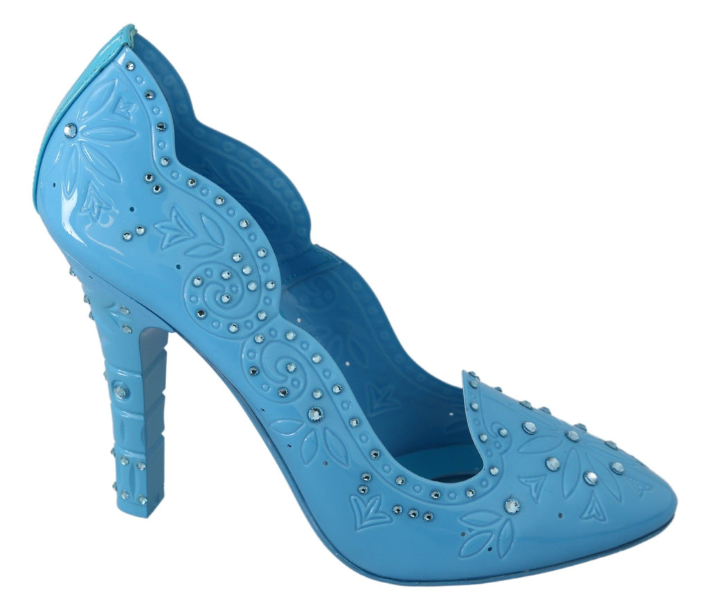 Blaue Kristall-Blumen-Aschenputtel-Absatzschuhe