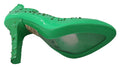 Grüne Kristall-Blumenabsatzschuhe CINDERELLA