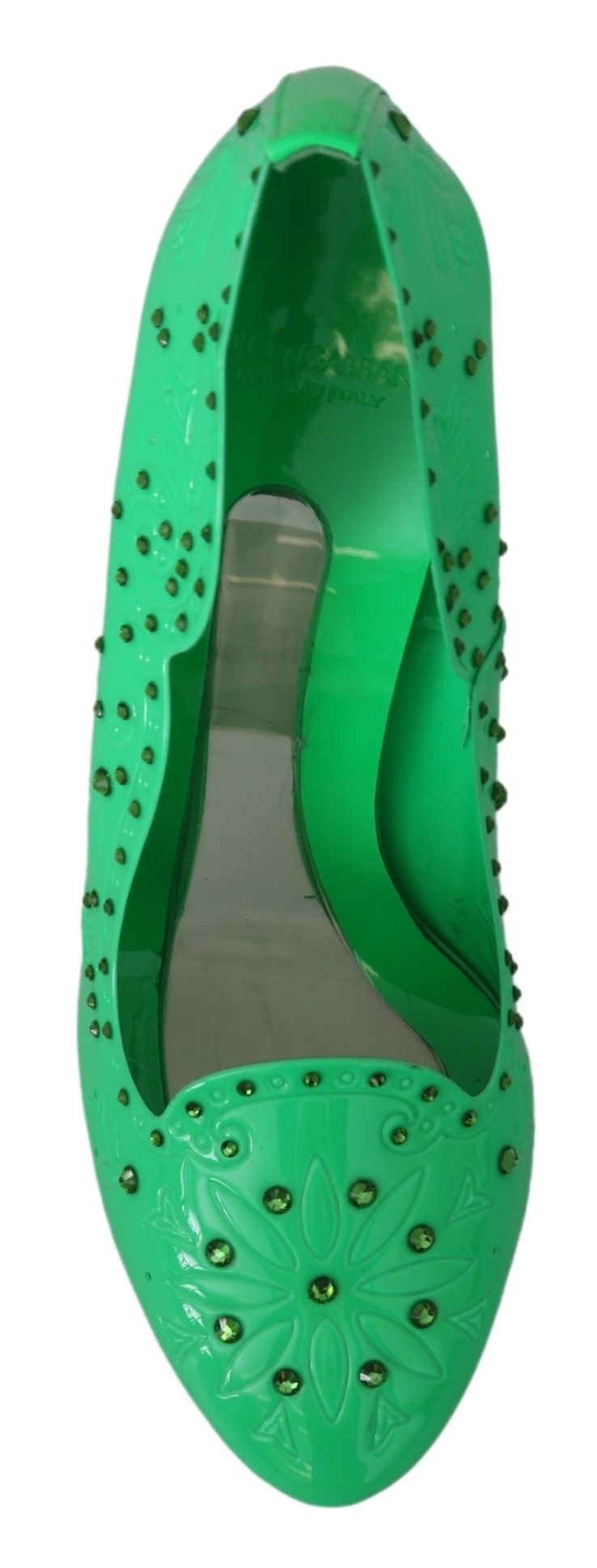 Grüne Kristall-Blumenabsatzschuhe CINDERELLA