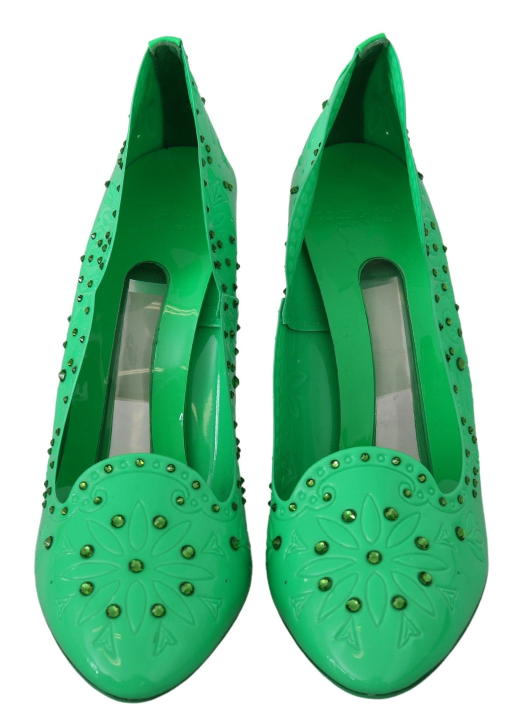 Grüne Kristall-Blumenabsatzschuhe CINDERELLA