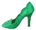 Grüne Kristall-Blumenabsatzschuhe CINDERELLA