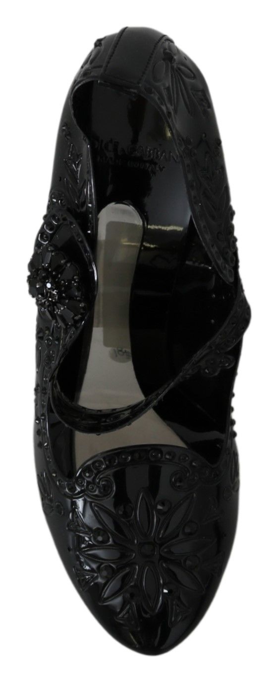 Schwarze Blumen-Kristall-CINDERELLA-Absatzschuhe