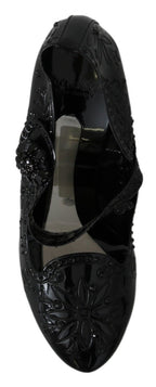 Schwarze Blumen-Kristall-CINDERELLA-Absatzschuhe