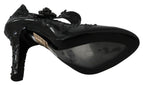 Schwarze Blumen-Kristall-CINDERELLA-Absatzschuhe