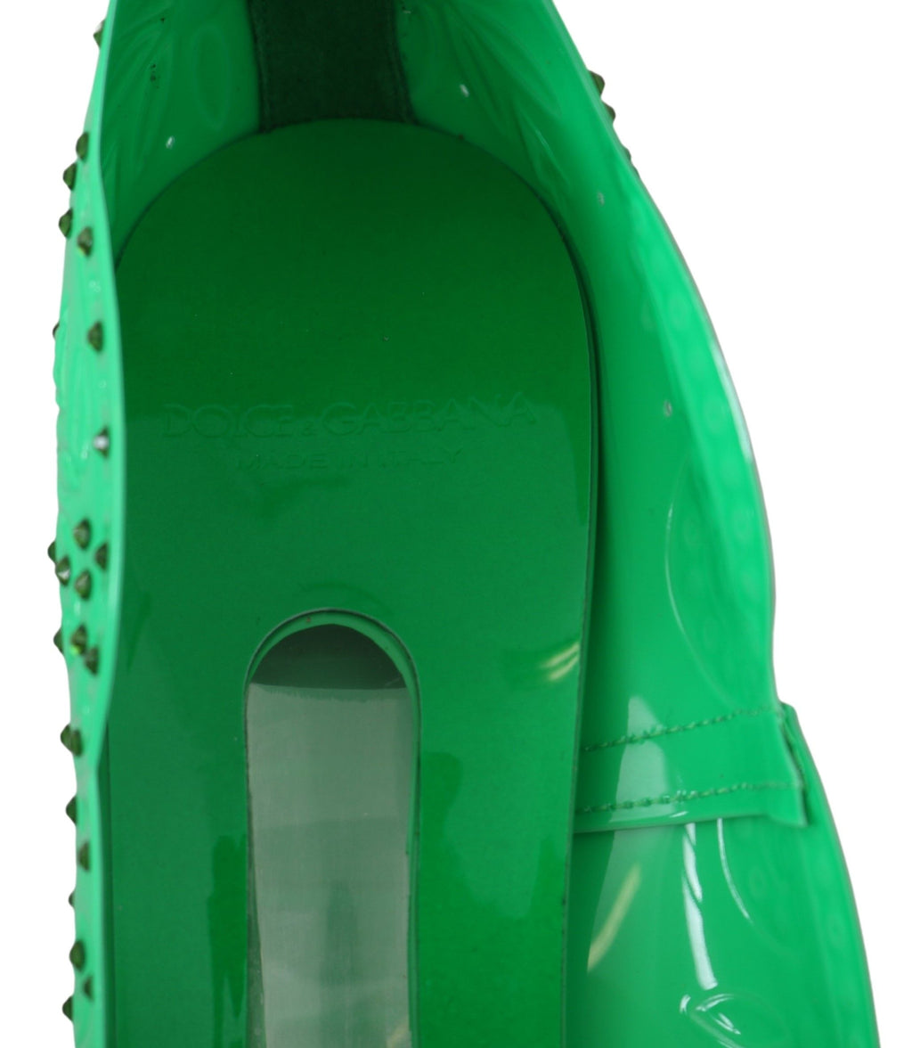 Grüne Kristall-Blumen-Aschenputtel-Absatzschuhe