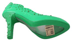 Grüne Kristall-Blumen-Aschenputtel-Absatzschuhe