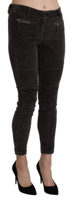 Brown Velvet Capri Cropped Cotton Pants