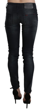 Blue Washed Low Waist Skinny Denim Trouser