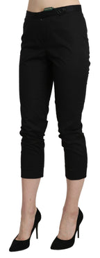 Pantaloni alla caviglia a vita alta neri skinny