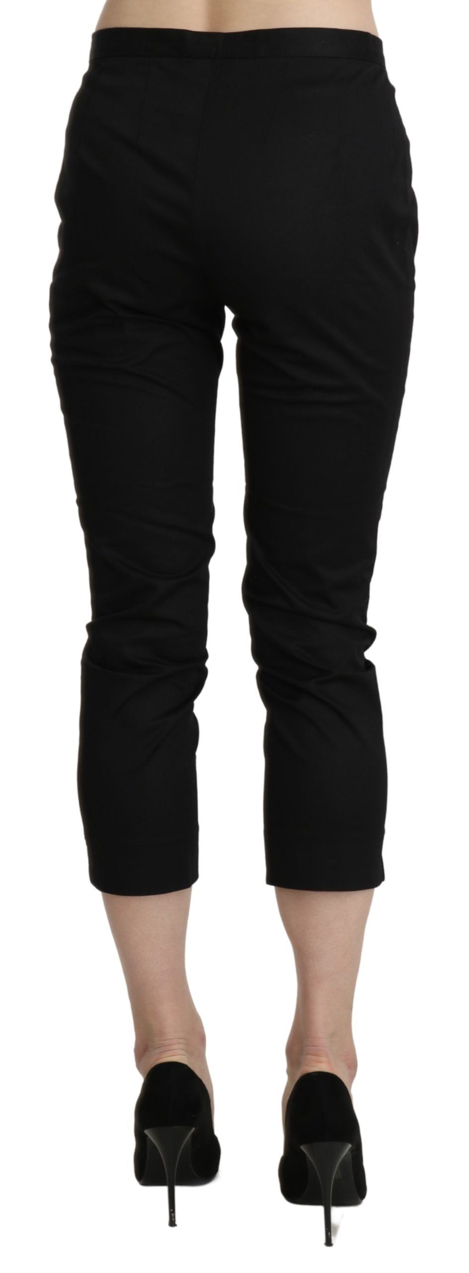 Pantaloni alla caviglia a vita alta neri skinny