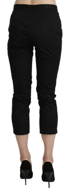 Pantaloni alla caviglia a vita alta neri skinny