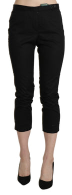 Pantaloni alla caviglia a vita alta neri skinny