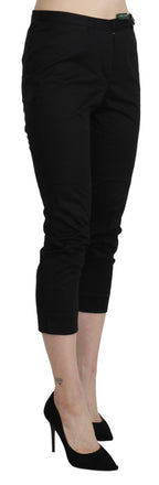 Pantaloni alla caviglia a vita alta neri skinny