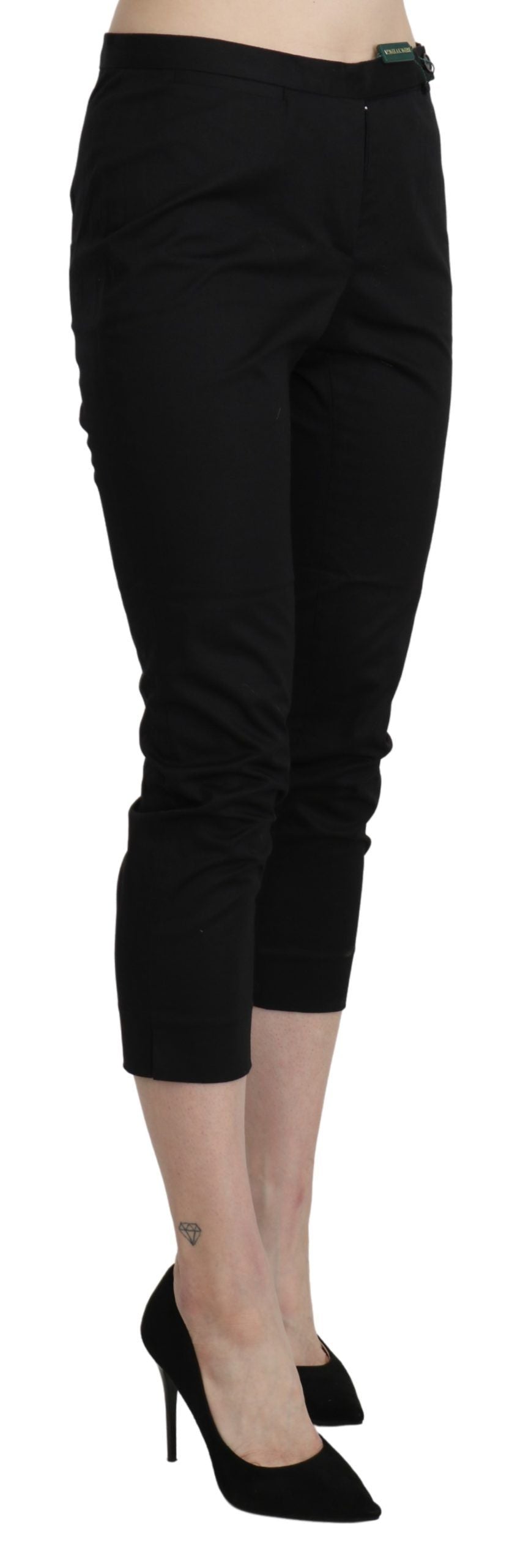 Pantaloni alla caviglia a vita alta neri skinny
