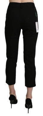 Schwarze High Waist Skinny Cropped Dress Hose