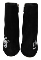 Schwarze Wildleder-Stiefeletten „L'Amore E'Bellezza“