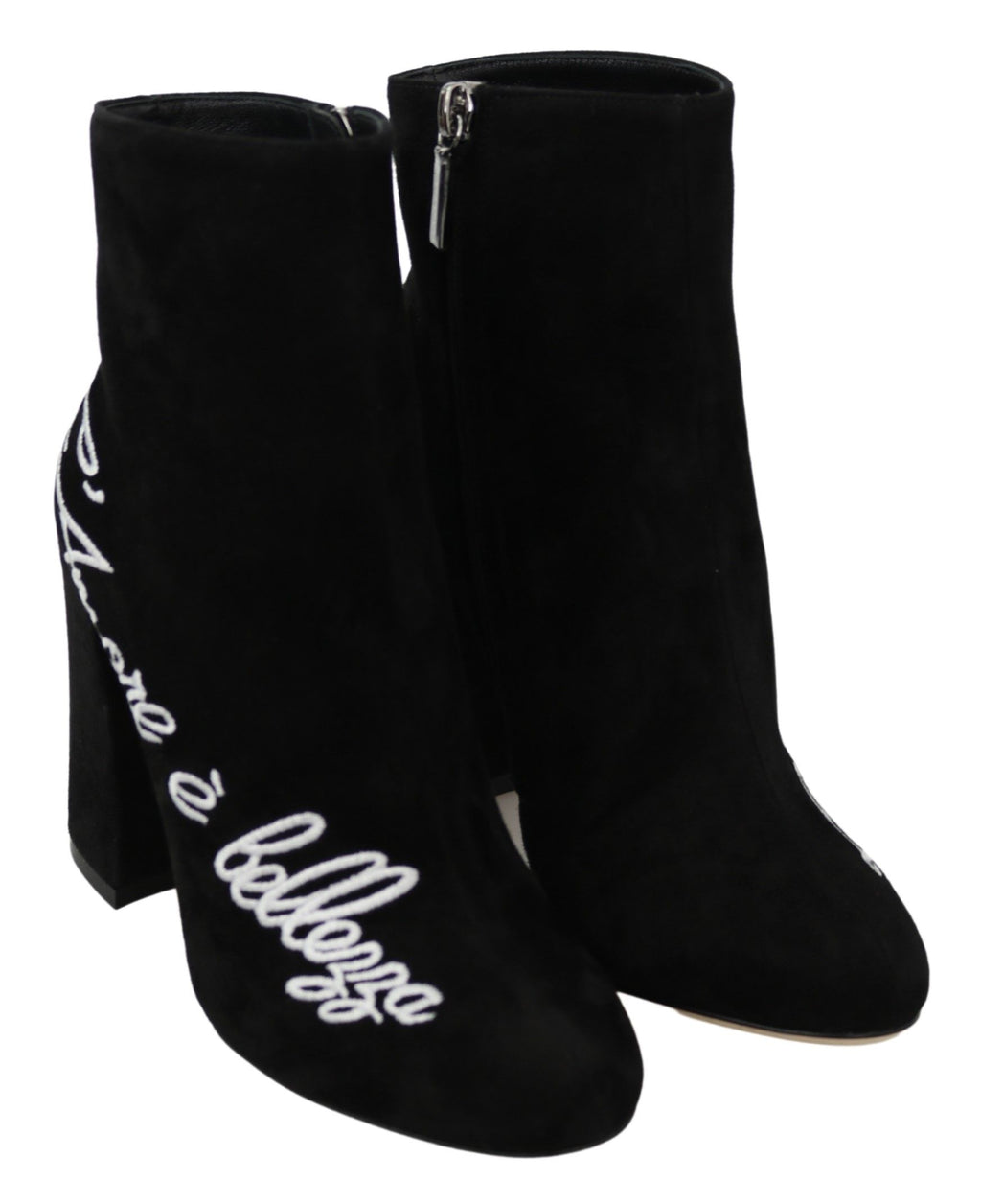 Schwarze Wildleder-Stiefeletten „L'Amore E'Bellezza“