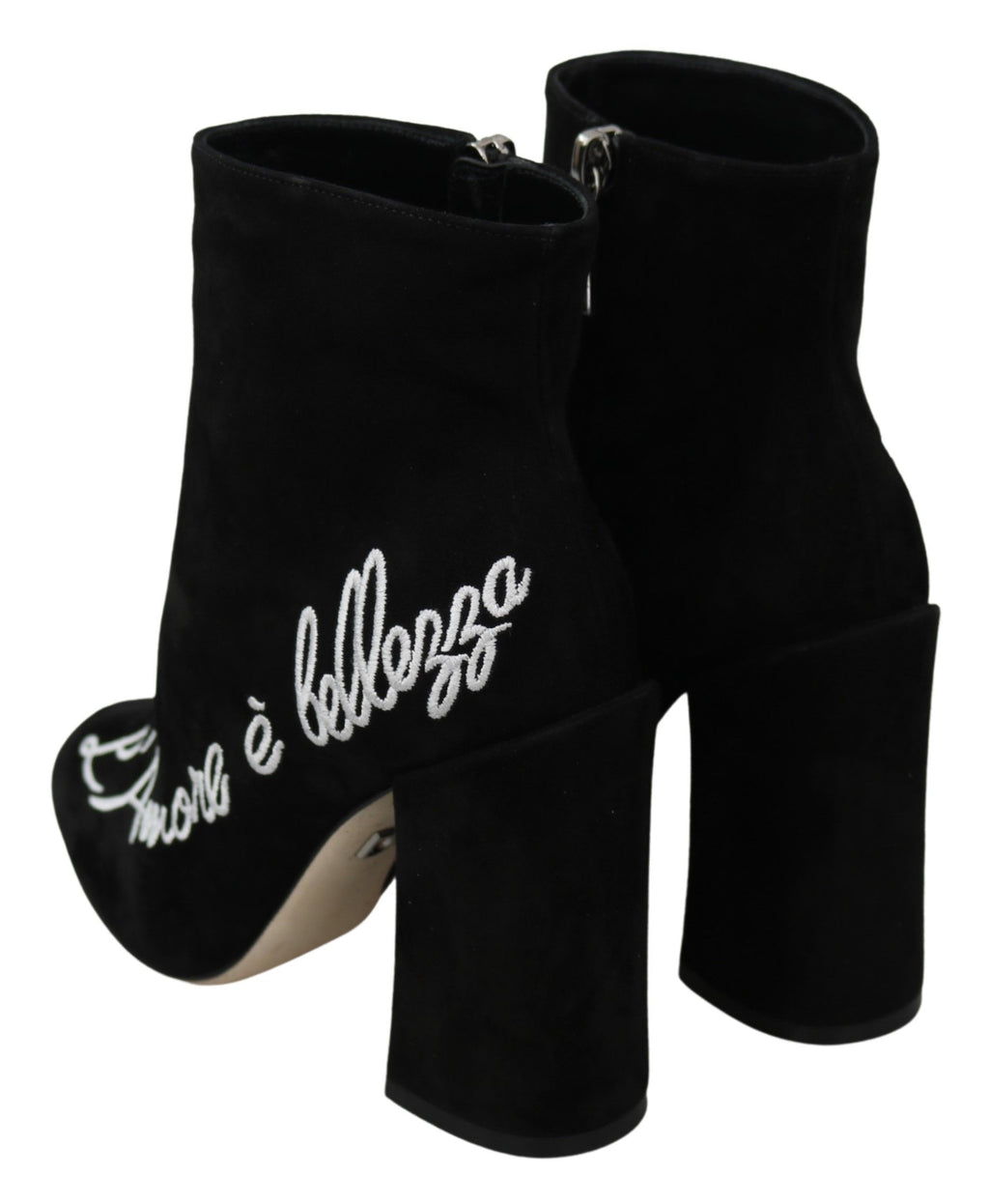 Schwarze Wildleder-Stiefeletten „L'Amore E'Bellezza“