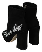 Schwarze Wildleder-Stiefeletten „L'Amore E'Bellezza“