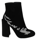 Schwarze Wildleder-Stiefeletten „L'Amore E'Bellezza“