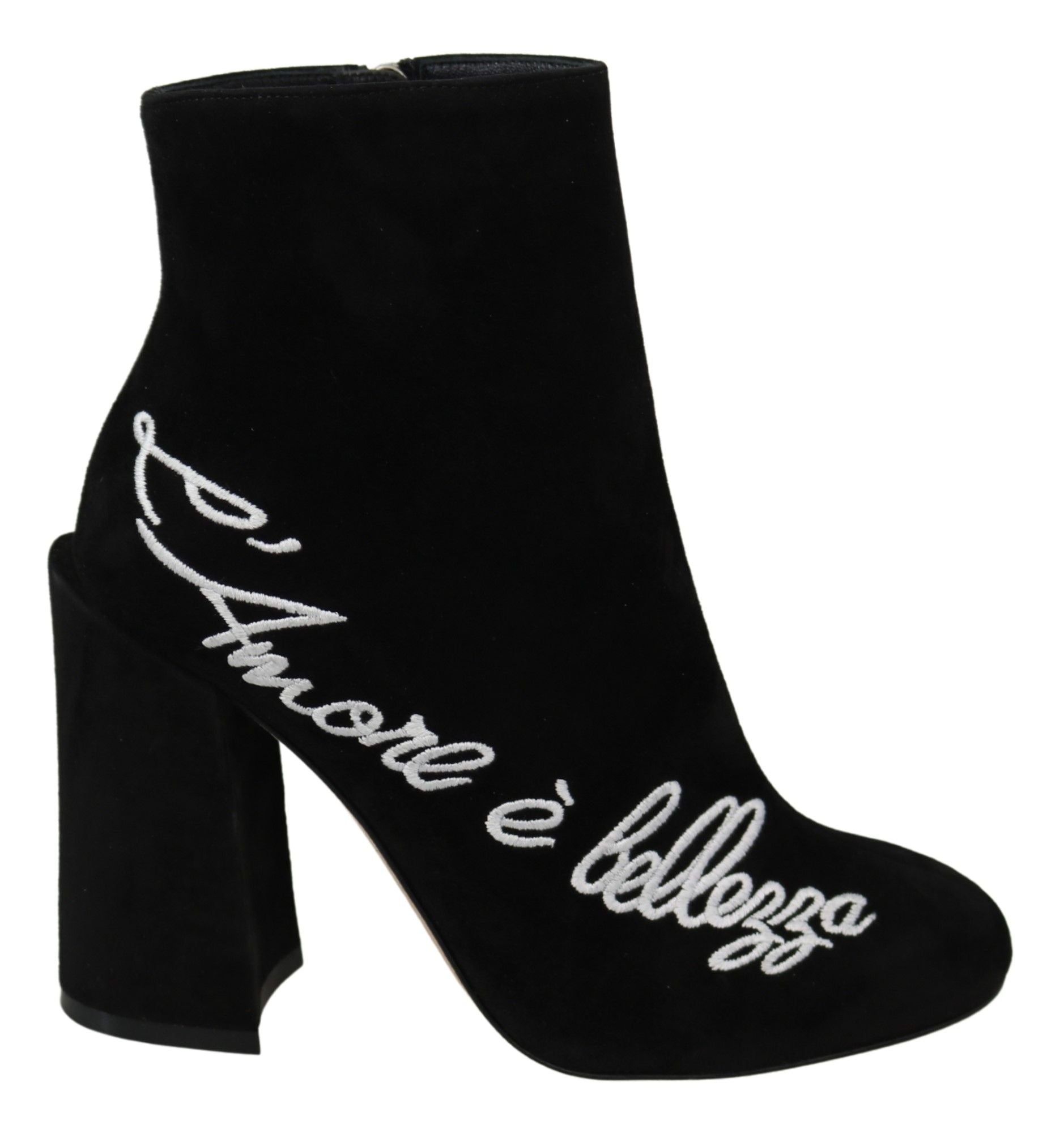 Schwarze Wildleder-Stiefeletten „L'Amore E'Bellezza“