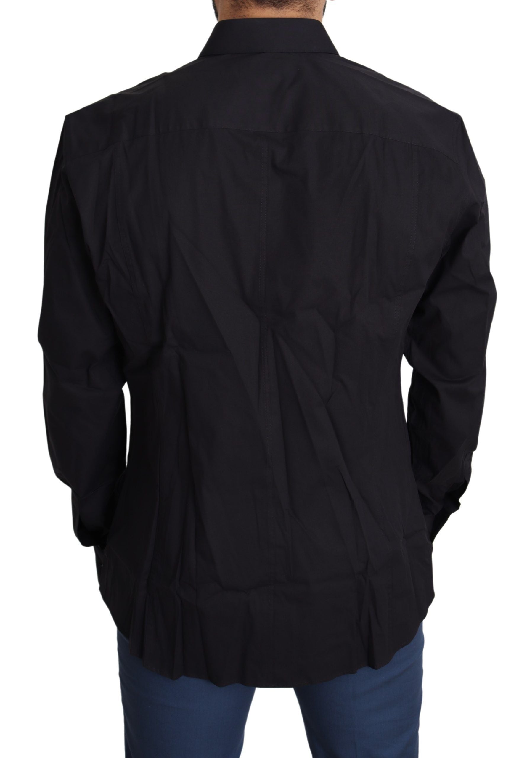 Black Cotton Stretch SICILIA Dress Shirt