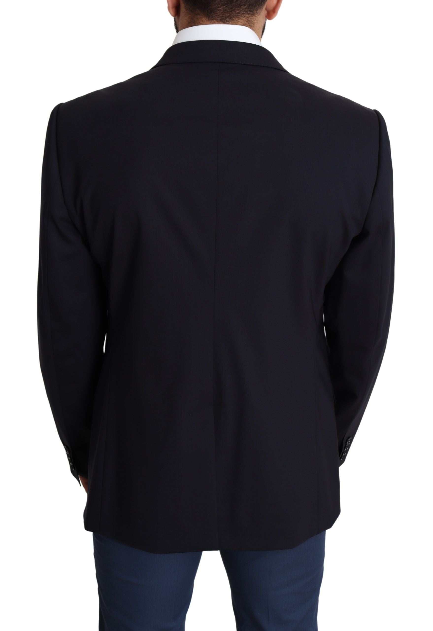 Herrenmantel aus schwarzem Stretch-Wollstoff MARTINI Blazer