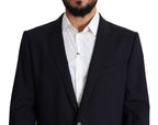 Herrenmantel aus schwarzem Stretch-Wollstoff MARTINI Blazer