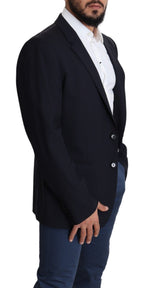 Herrenmantel aus schwarzem Stretch-Wollstoff MARTINI Blazer