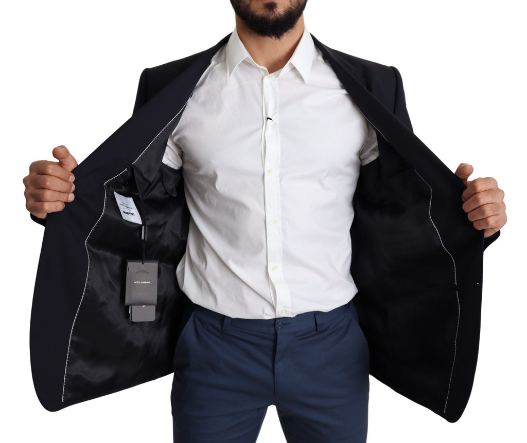 Herrenmantel aus schwarzem Stretch-Wollstoff MARTINI Blazer