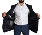 Herrenmantel aus schwarzem Stretch-Wollstoff MARTINI Blazer