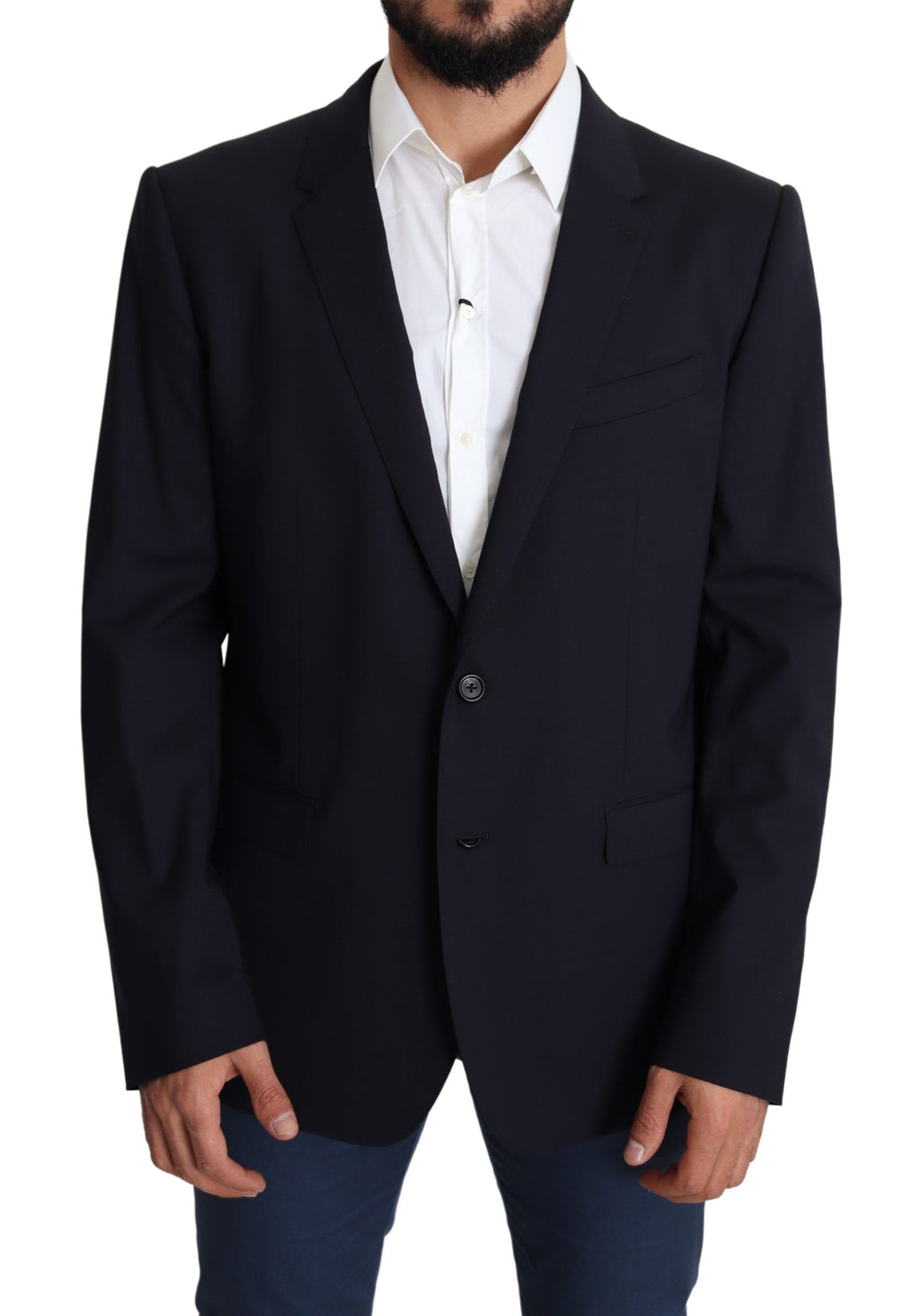 Herrenmantel aus schwarzem Stretch-Wollstoff MARTINI Blazer