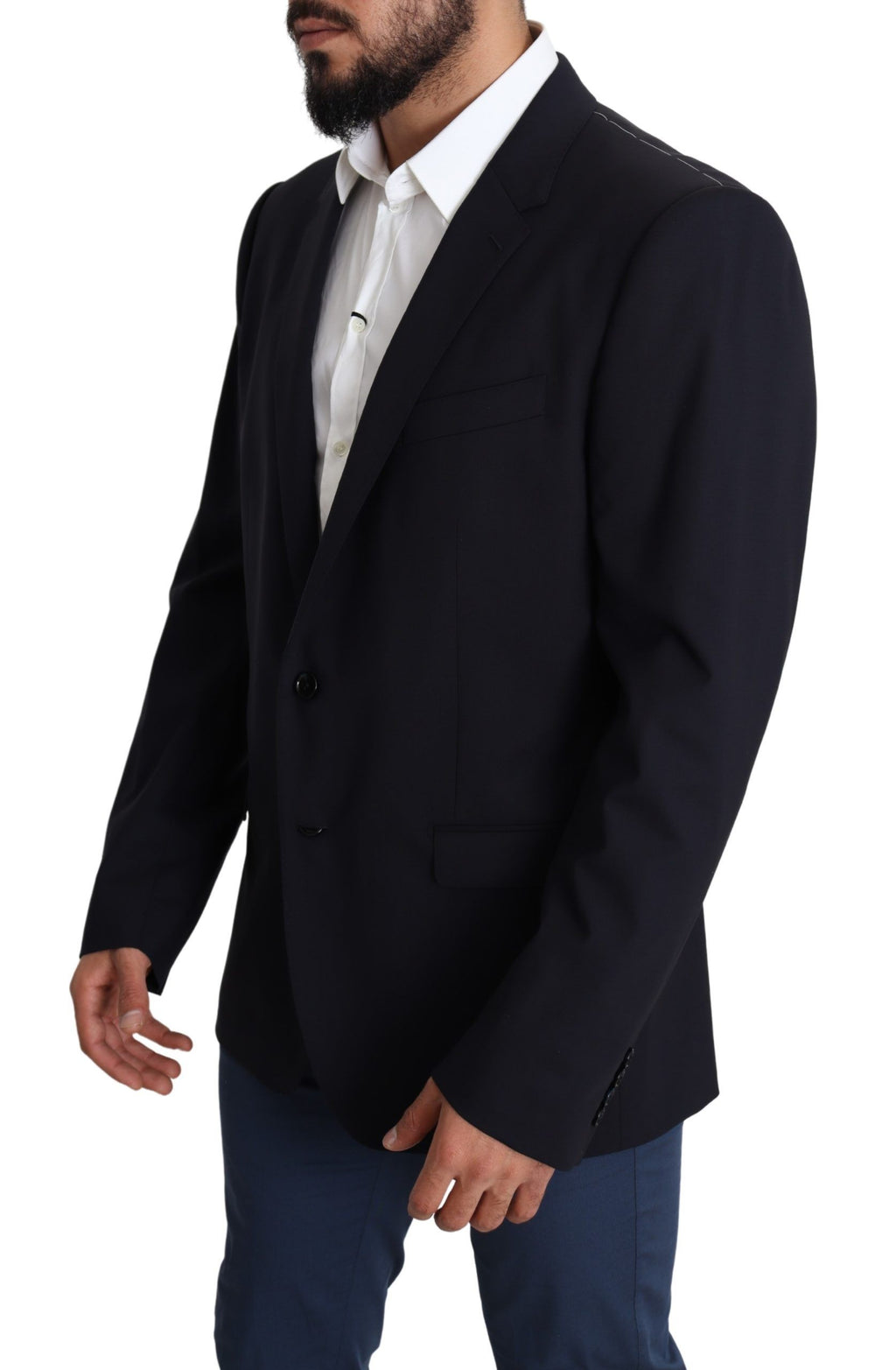 Herrenmantel aus schwarzem Stretch-Wollstoff MARTINI Blazer