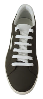 Weiße Grüne Leder Low Top Sneaker Schuhe
