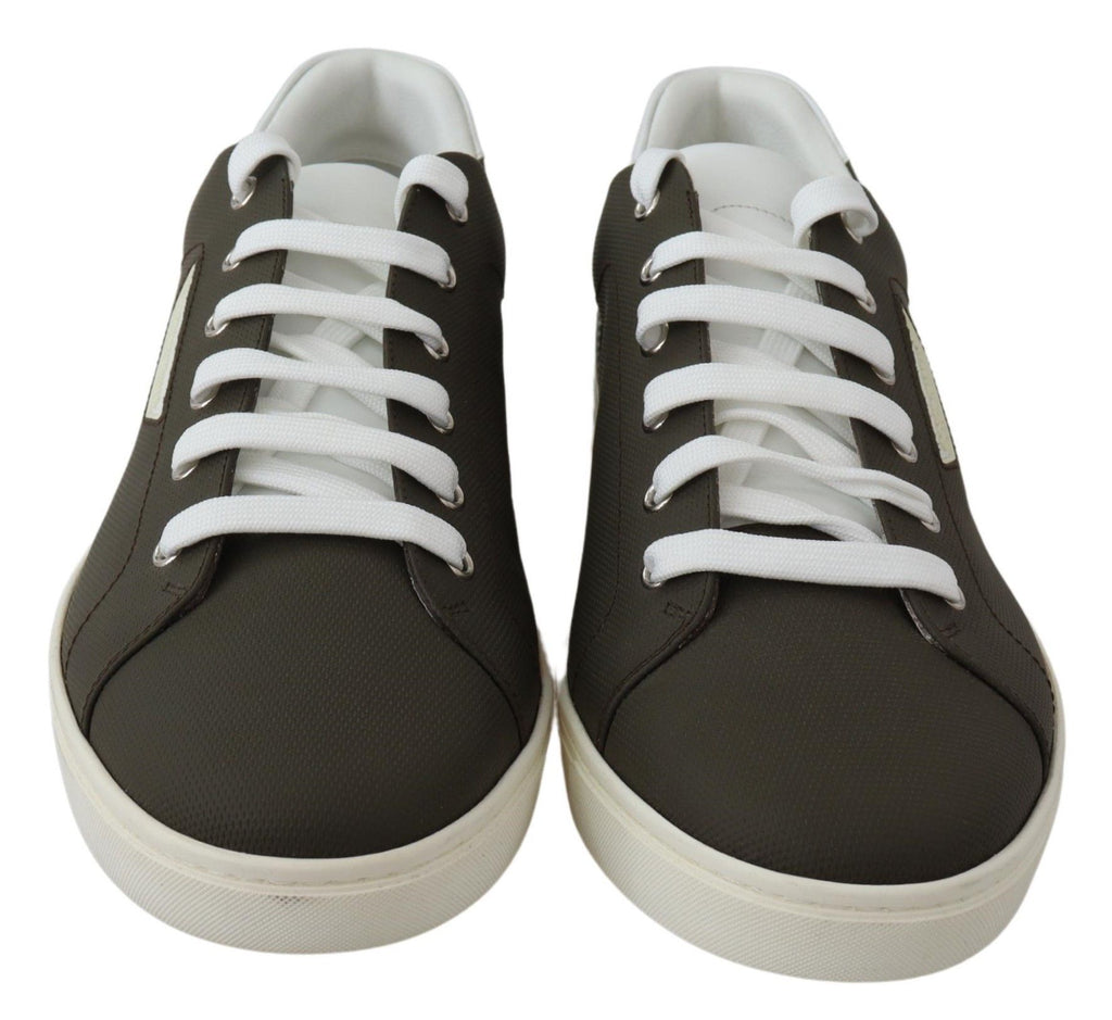 Weiße Grüne Leder Low Top Sneaker Schuhe