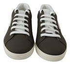 Weiße Grüne Leder Low Top Sneaker Schuhe