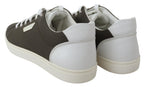 Weiße Grüne Leder Low Top Sneaker Schuhe