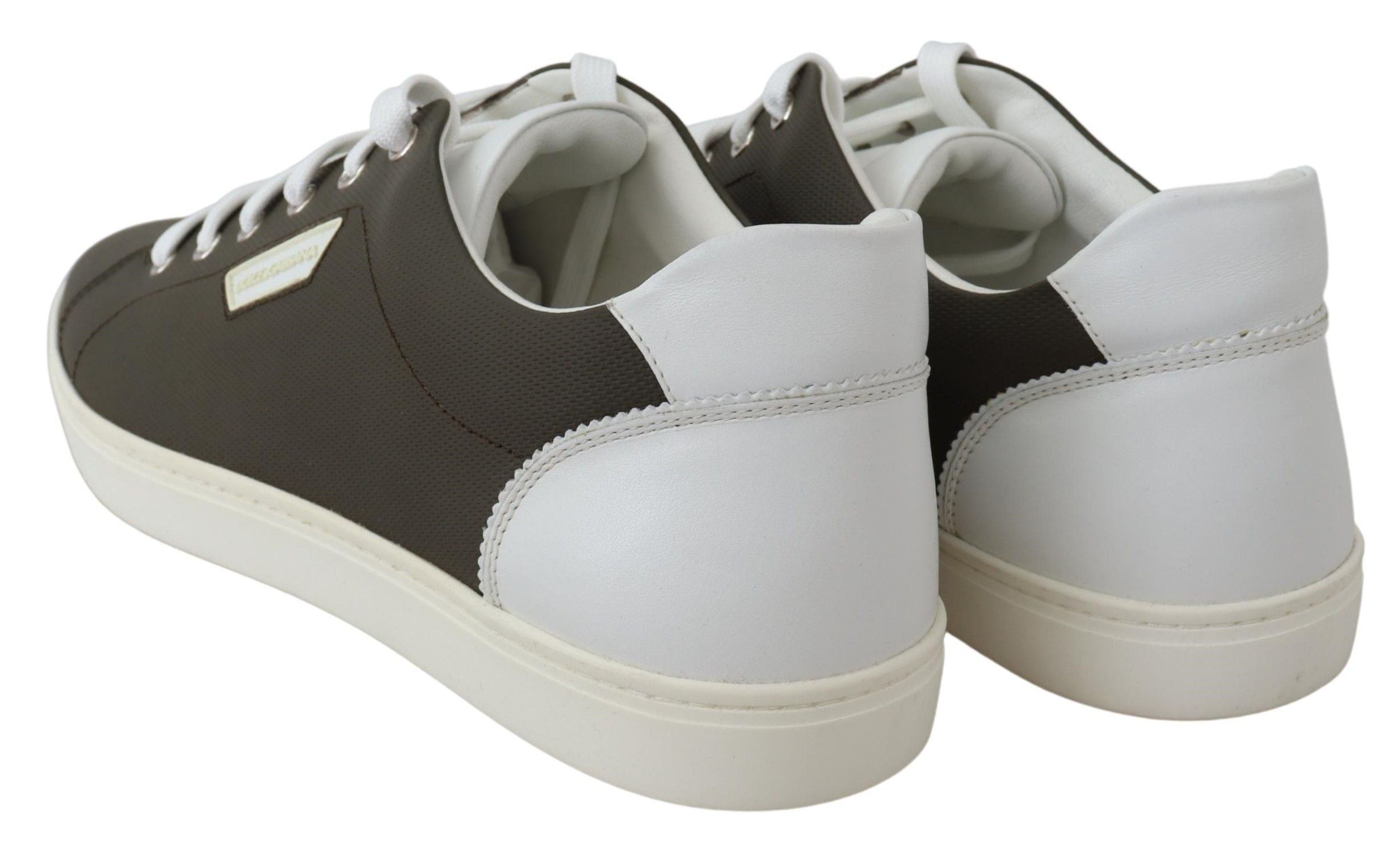 Weiße Grüne Leder Low Top Sneaker Schuhe