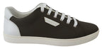 Weiße Grüne Leder Low Top Sneaker Schuhe